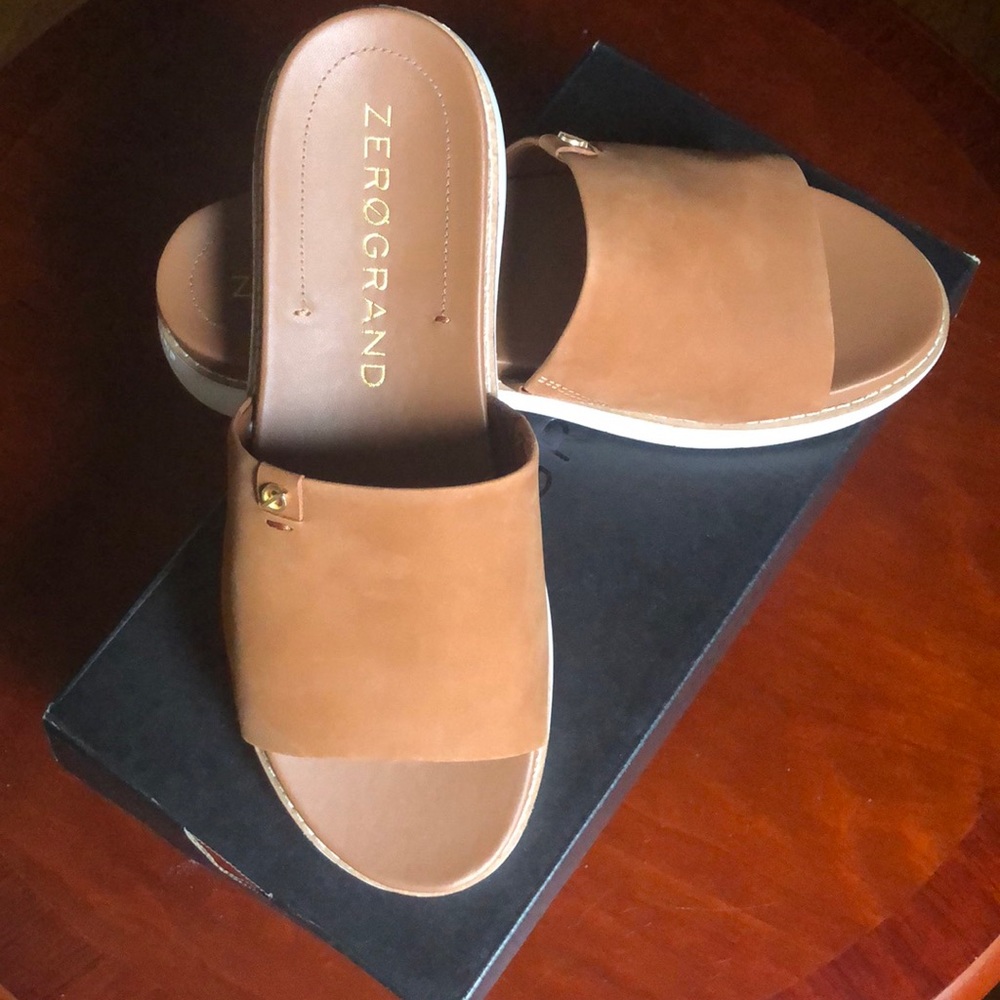 Cole Haan Zerogrand Global Leather Slides Size 8.5